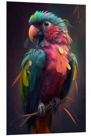 Foam board print Colorful Cute Parrot