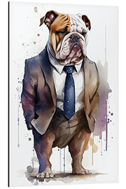 Aluminiumsbilde Bulldog in a suit and tie