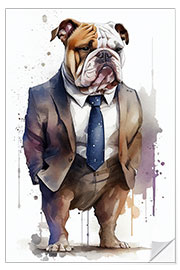 Vinilo para la pared Bulldog in a suit and tie