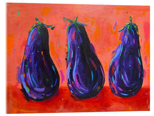 Acrylglas print Three Aubergines