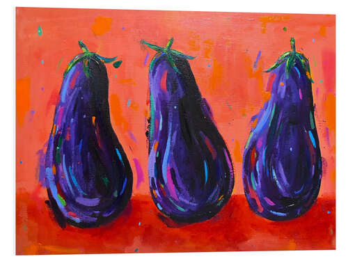 Foam board print Three Aubergines