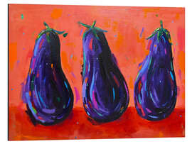 Magnettafel Drei Auberginen