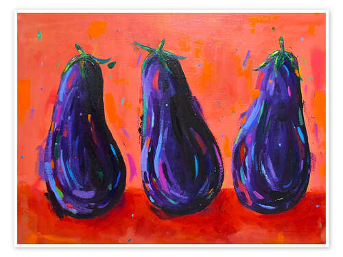 Poster Three Aubergines