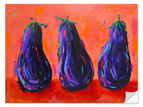 Wall sticker Three Aubergines