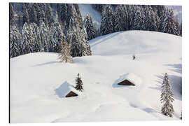 Tableau en aluminium Hut magic in the snow