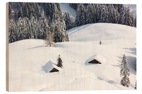 Obraz na drewnie Hut magic in the snow