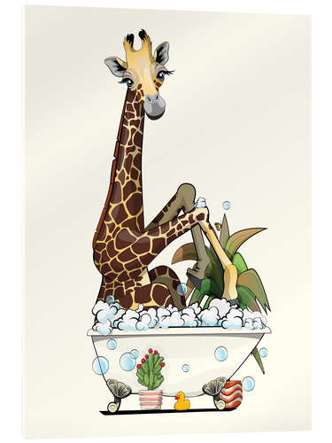 Akrylglastavla Giraffe in the bath