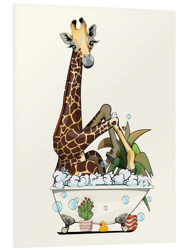 PVC-tavla Giraffe in the bath