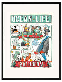 Gerahmter Kunstdruck Ocean Life in the Bathroom