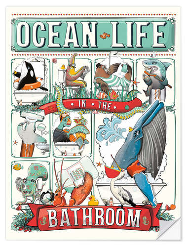 Naklejka na ścianę Ocean Life in the Bathroom