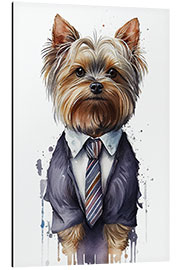 Tableau en aluminium Yorkshire Terrier in a suit and tie