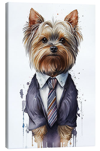 Canvas print Yorkshire Terrier in a suit and tie