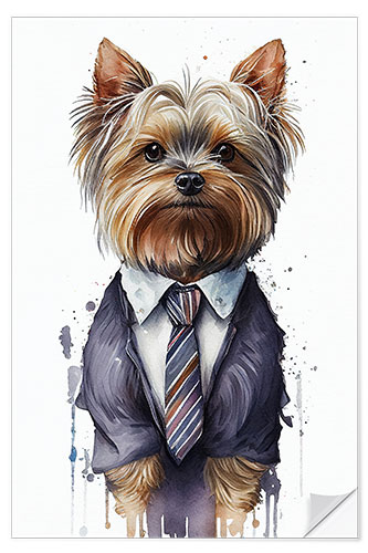 Naklejka na ścianę Yorkshire Terrier in a suit and tie