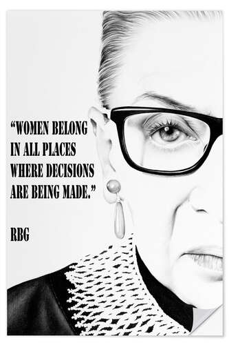 Wall sticker Ruth Bader Ginsburg, Women Quote