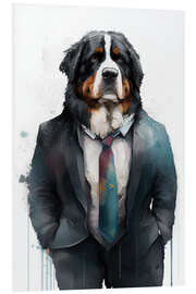 Tableau en PVC Bernese Mountain Dog in a suit and tie