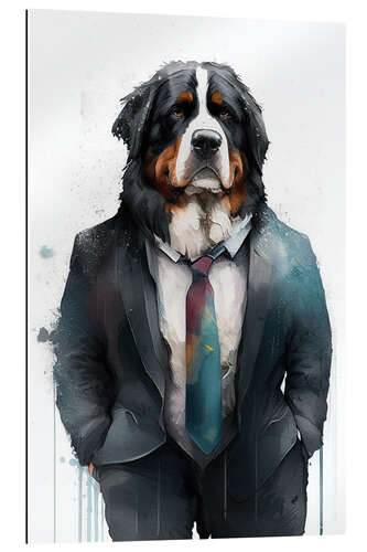 Galleritryk Bernese Mountain Dog in a suit and tie