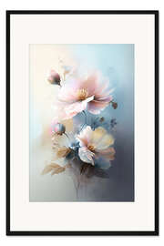 Gerahmter Kunstdruck Zarter Frühlingsblumenstrauß