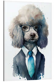 Aluminium print Poodle in a suit and tie