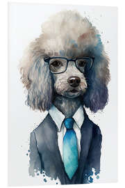 Foam board print Poodle in a suit and tie