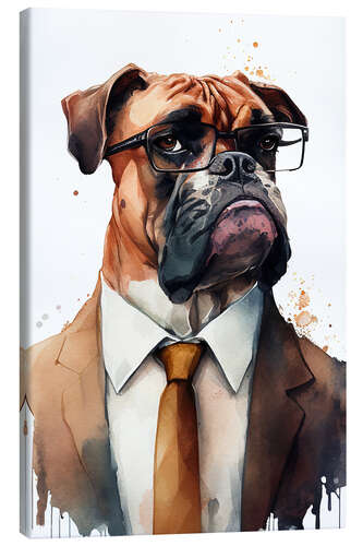 Canvas-taulu Boxer in a suit and tie