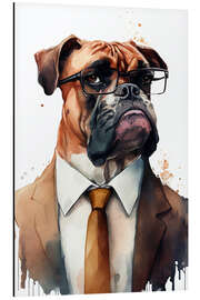 Magnettafel Boxer in Anzug und Krawatte