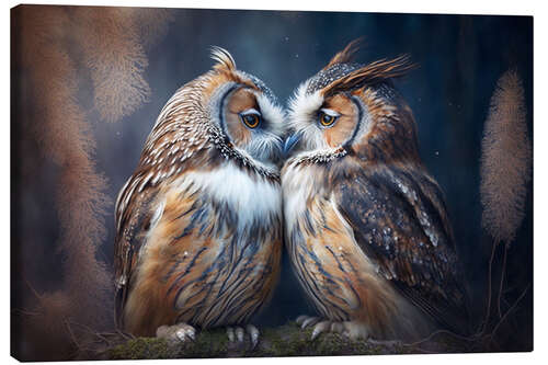 Canvas print Two Owls in Love