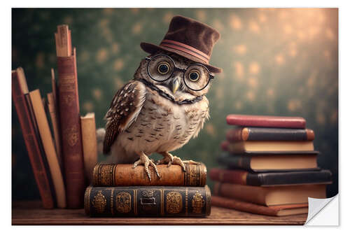 Naklejka na ścianę Book Owl