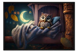 Gerahmter Kunstdruck Nachteule