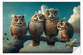 Wall sticker Owl Quartet