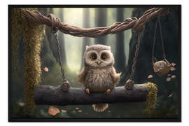 Gerahmter Kunstdruck Schaukeleule