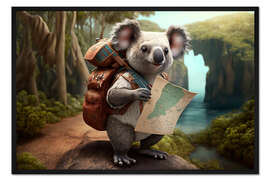 Gerahmter Kunstdruck Reisender Koala