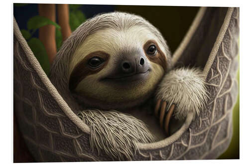 Tableau en PVC Sloth in the Hammock