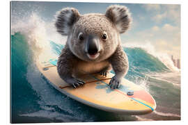 Quadro em plexi-alumínio Koala with Surfboard