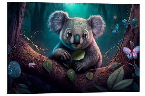 Aluminium print Koala in the Fairy Forest I