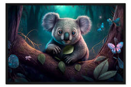 Gerahmter Kunstdruck Koala im Märchenwald I