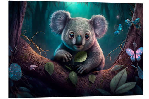 Galleritryk Koala in the Fairy Forest I