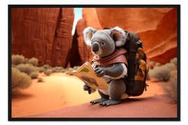 Gerahmter Kunstdruck Abenteuer-Koala