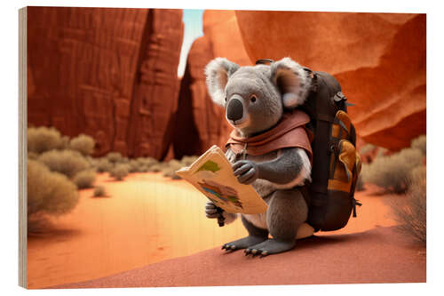 Hout print Adventure Koala