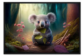 Gerahmter Kunstdruck Koala im Märchenwald II