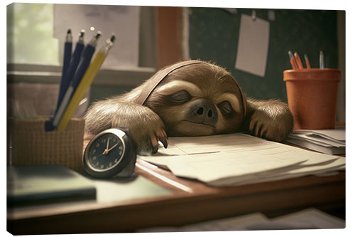 Canvas-taulu Sloth in the Office