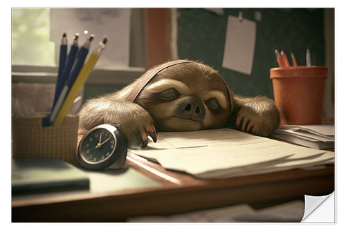 Vinilo para la pared Sloth in the Office