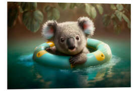 Stampa su PVC Baby koala learns to swim