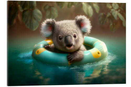 Gallery print Baby koala learns to swim