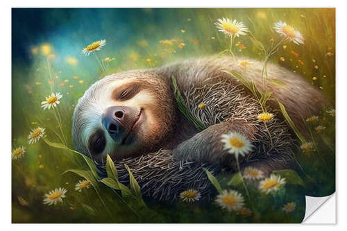 Selvklebende plakat Dreaming Sloth