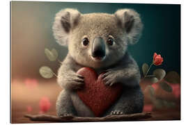 Quadro em plexi-alumínio Koala with a Heart