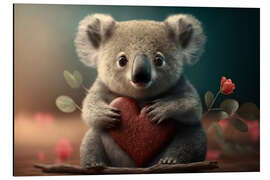 Magnettafel Koala mit Herz