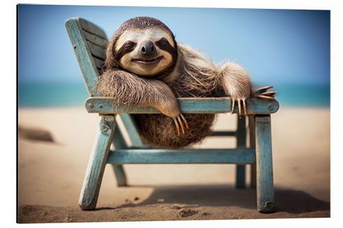 Stampa su alluminio Sloth in Deckchair I