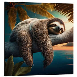 Magnettafel Faultier auf einer Palme