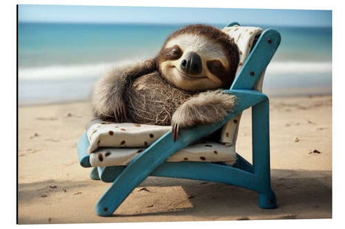 Aluminiumtavla Sloth in Deckchair II