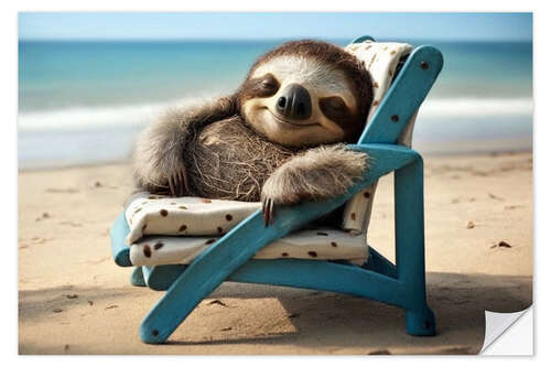 Adesivo murale Sloth in Deckchair II